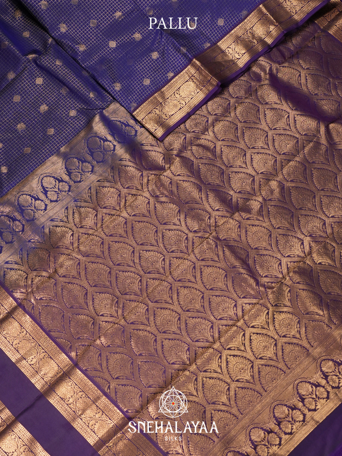 Ink Blue Kanjivaram Silk Saree
