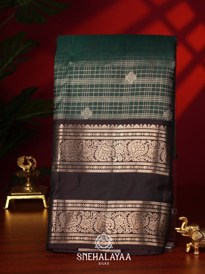 Pale Teal Kanjivaram Silk Saree