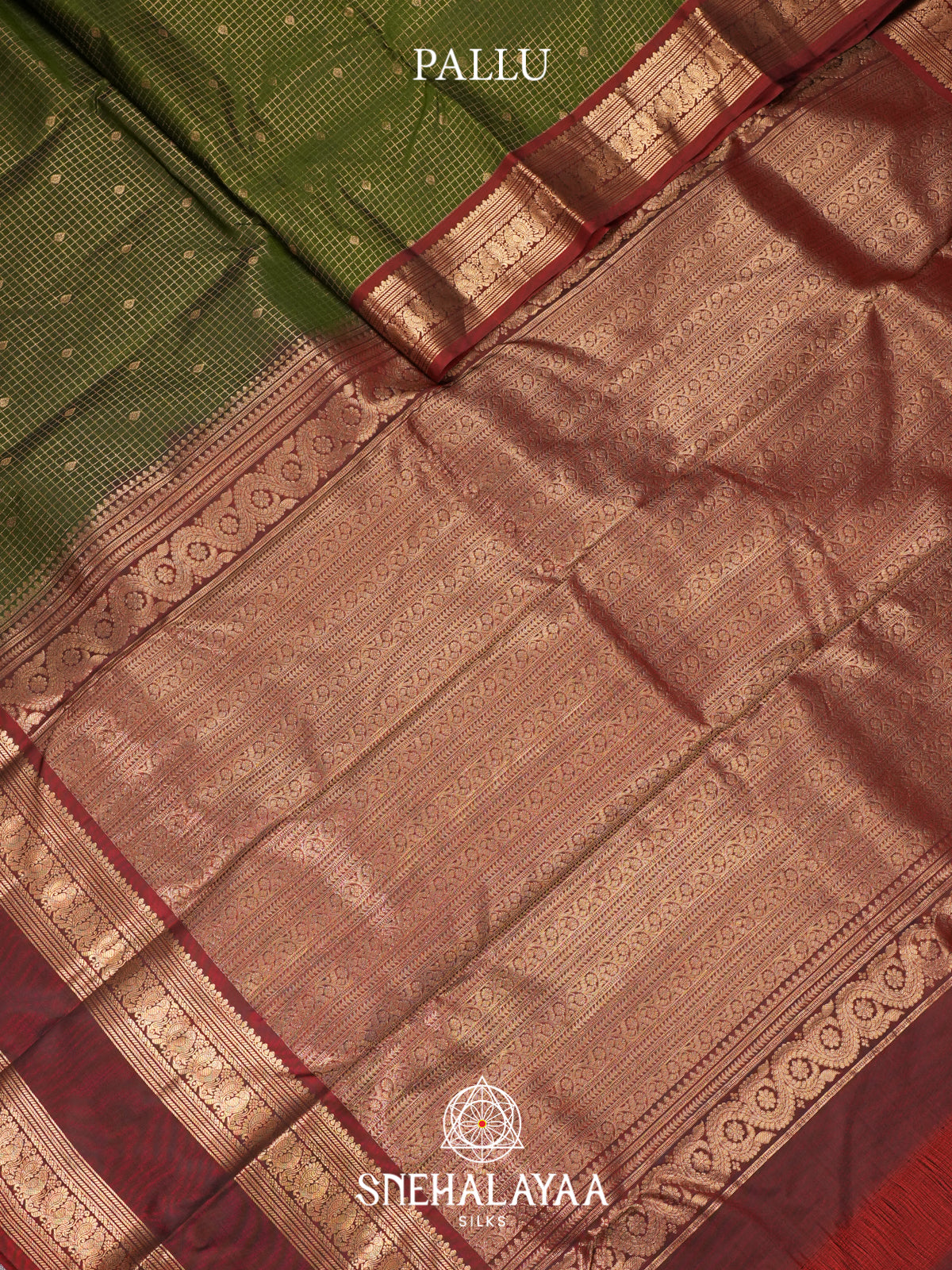 Olive Green Kanjivaram Silk Saree