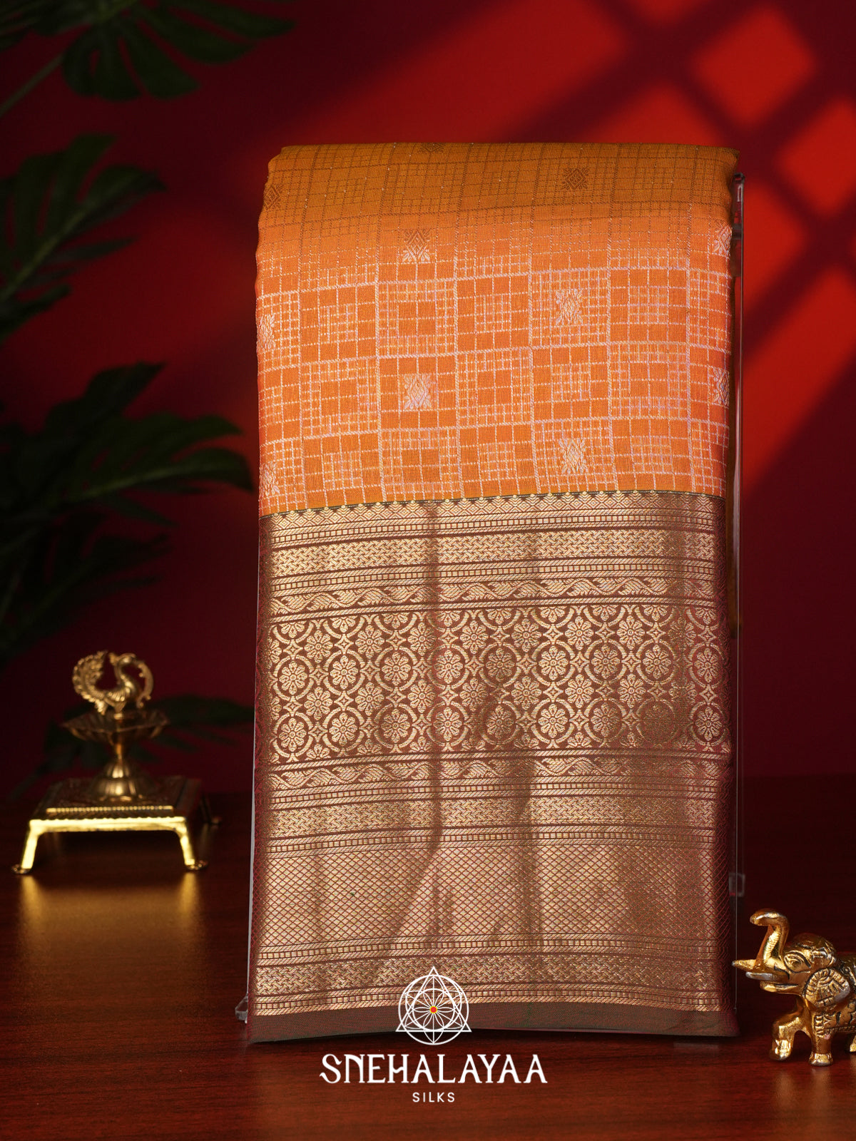 Orange Kanjivaram Silk Saree