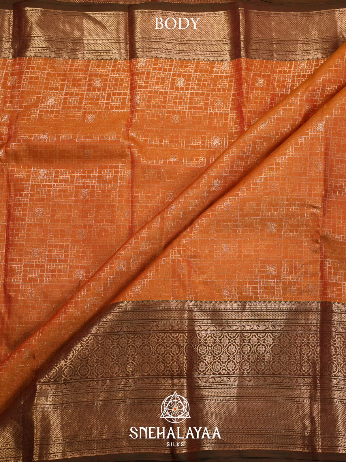 Orange Kanjivaram Silk Saree