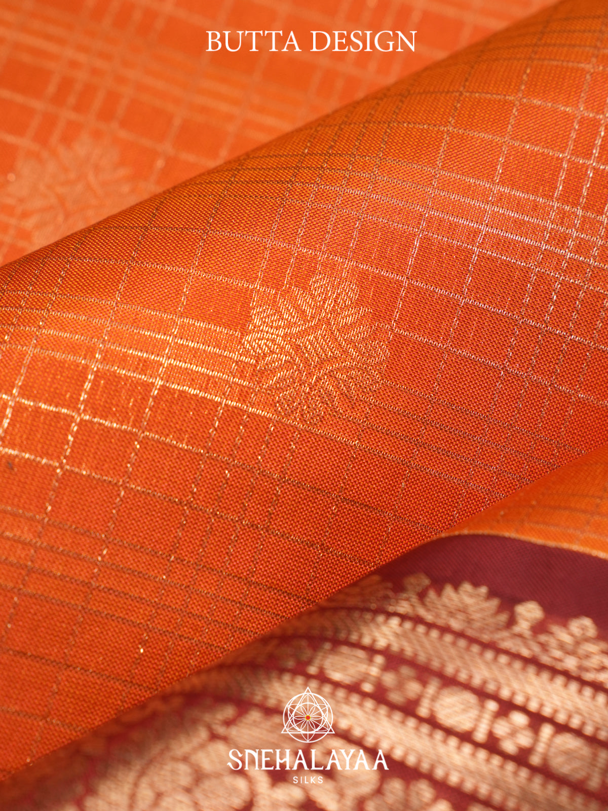 Rust Orange Kanjivaram Silk Saree