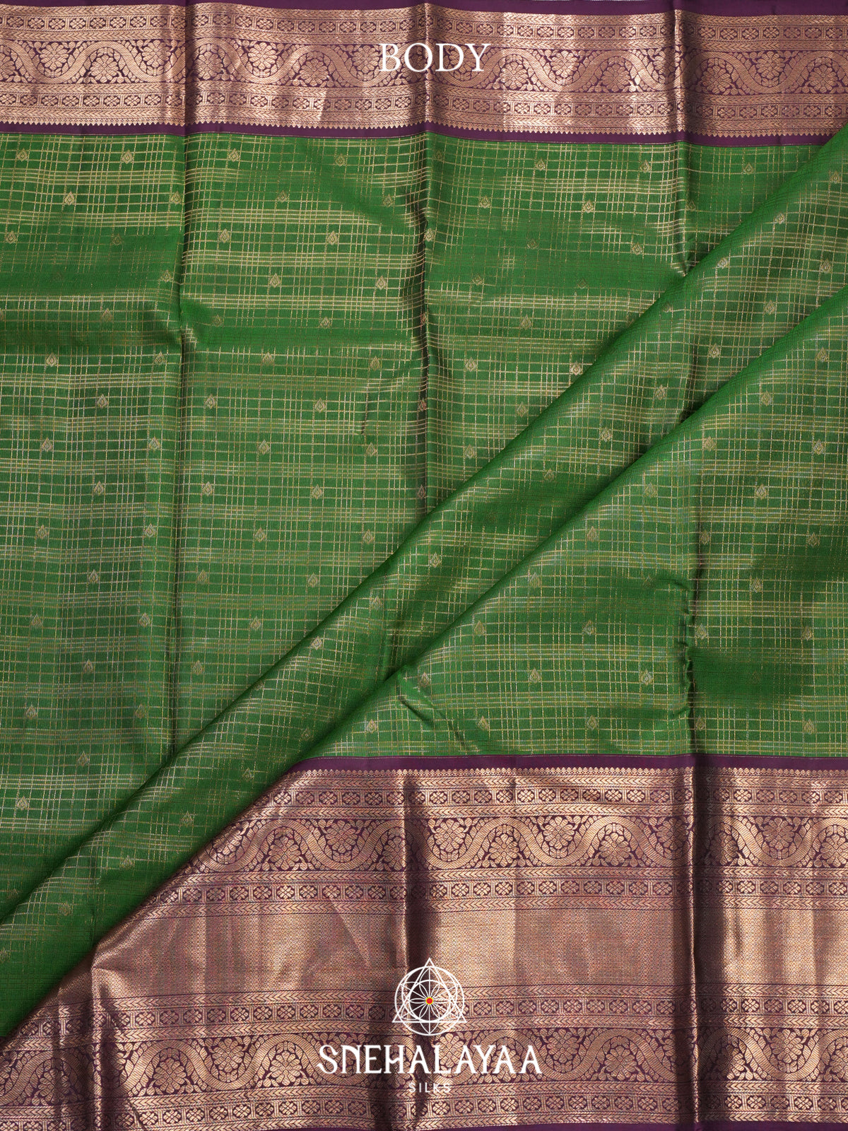 Parrot Green Kanjivaram Silk Saree
