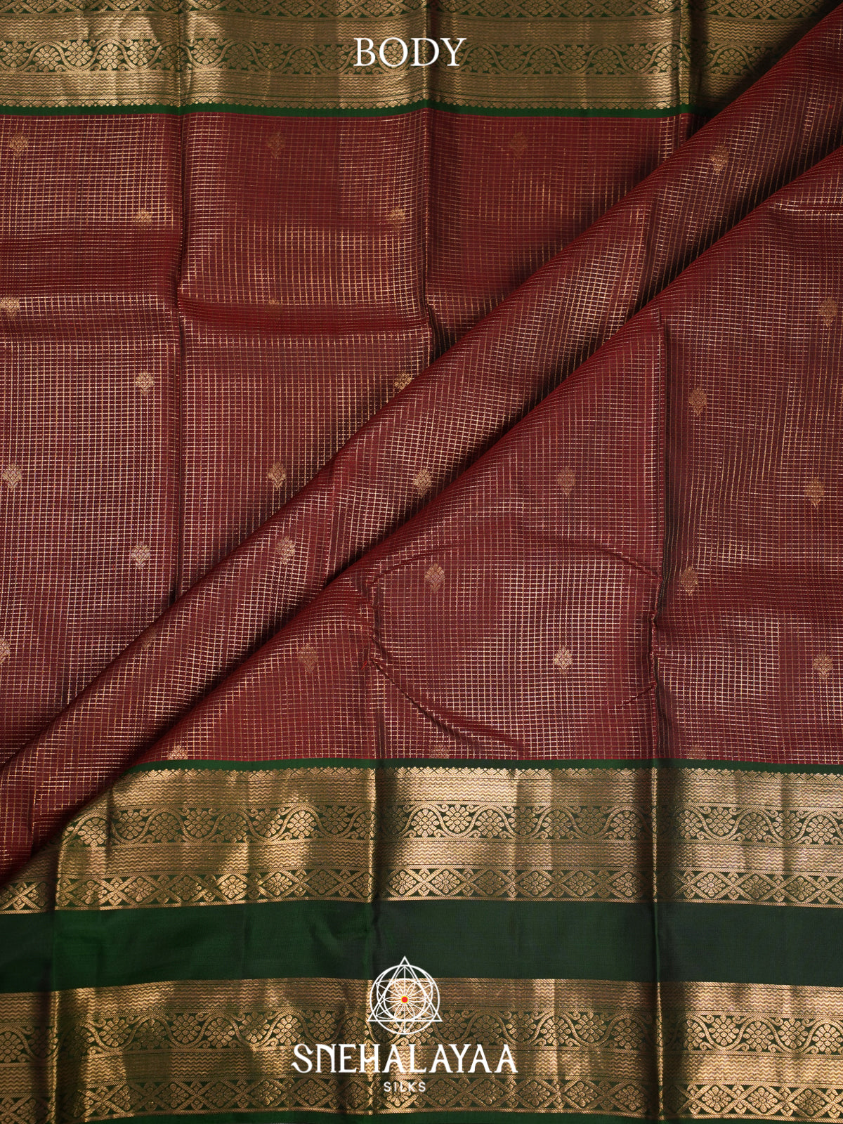 Brick Red Kanjivaram Silk Saree