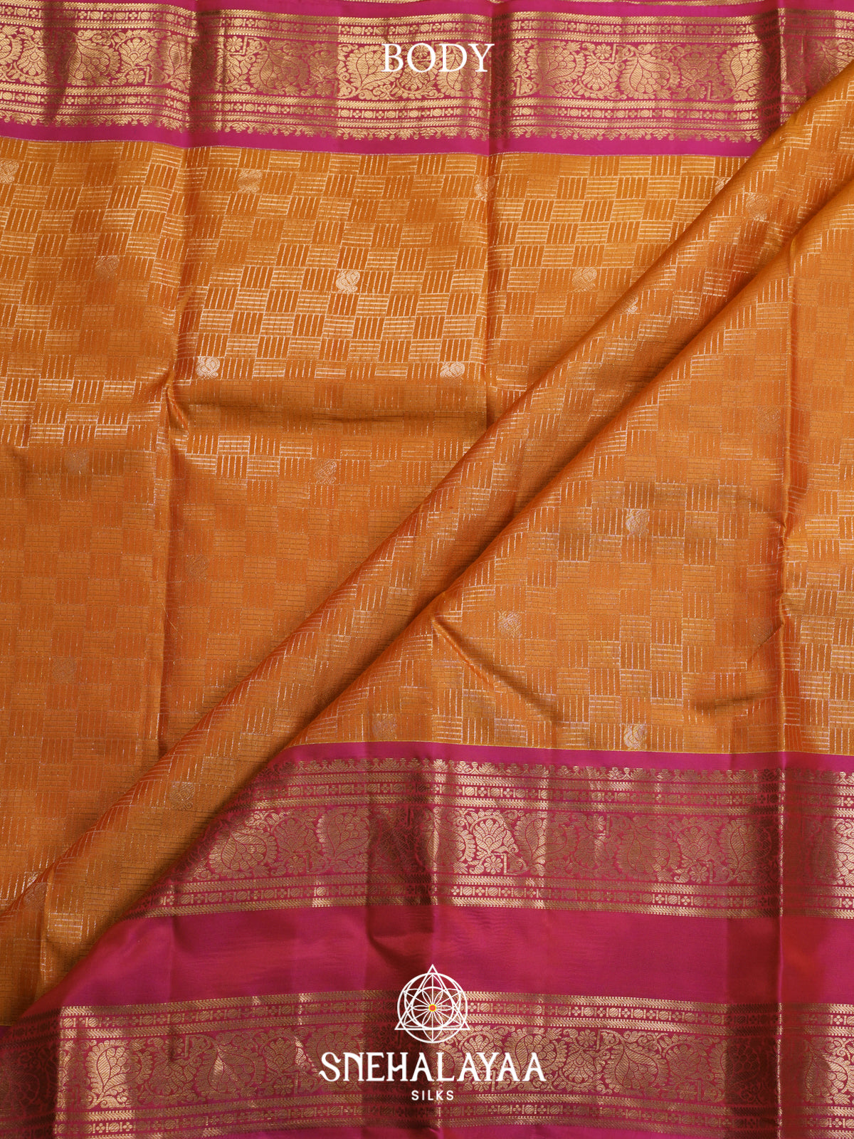 Orange Kanjivaram Silk Saree