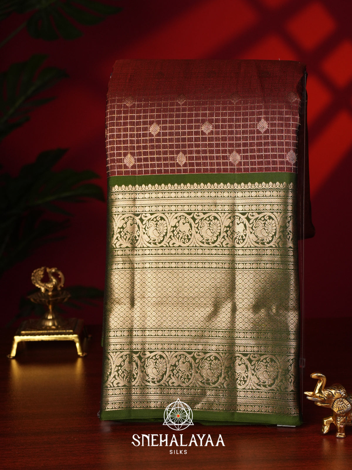 Maroon Kanjivaram Silk Saree