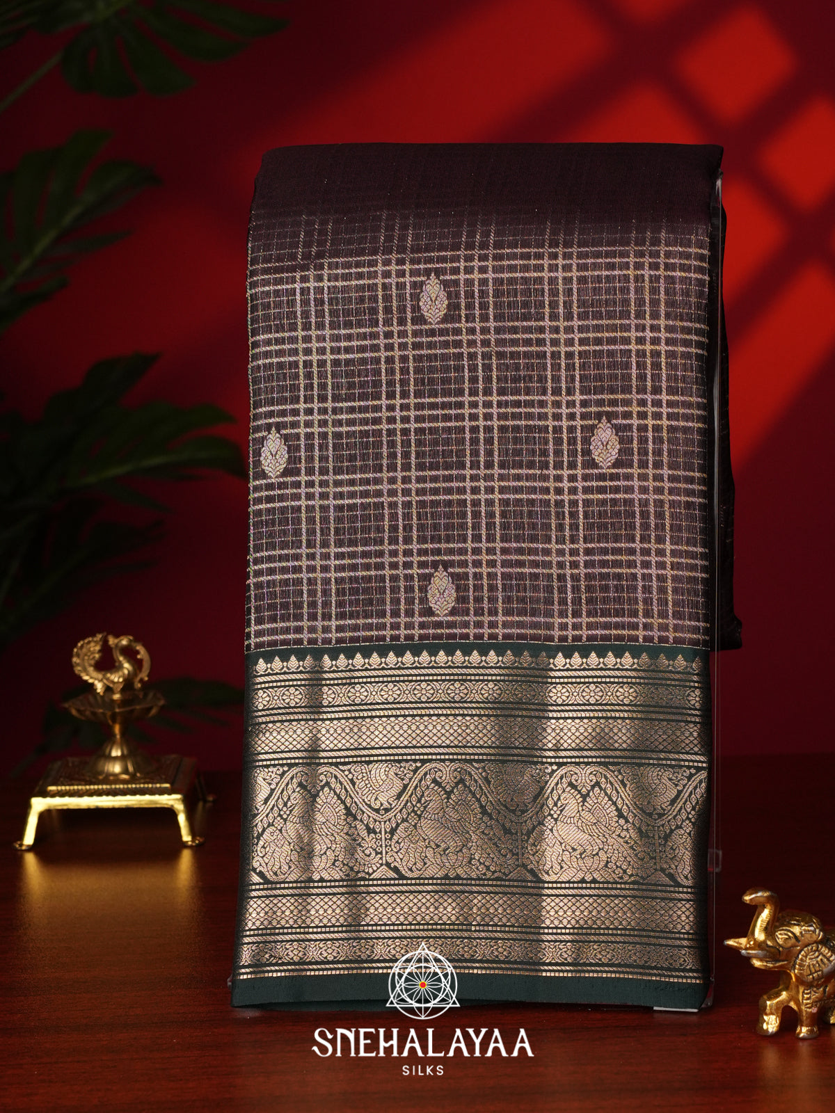 Brown Kanjivaram Silk Saree