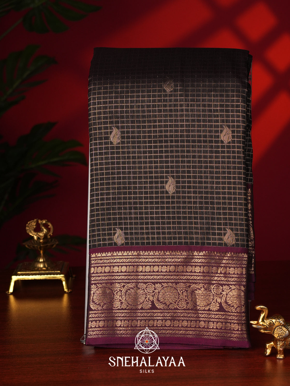 Coffee Brown Kanjivaram Silk Saree