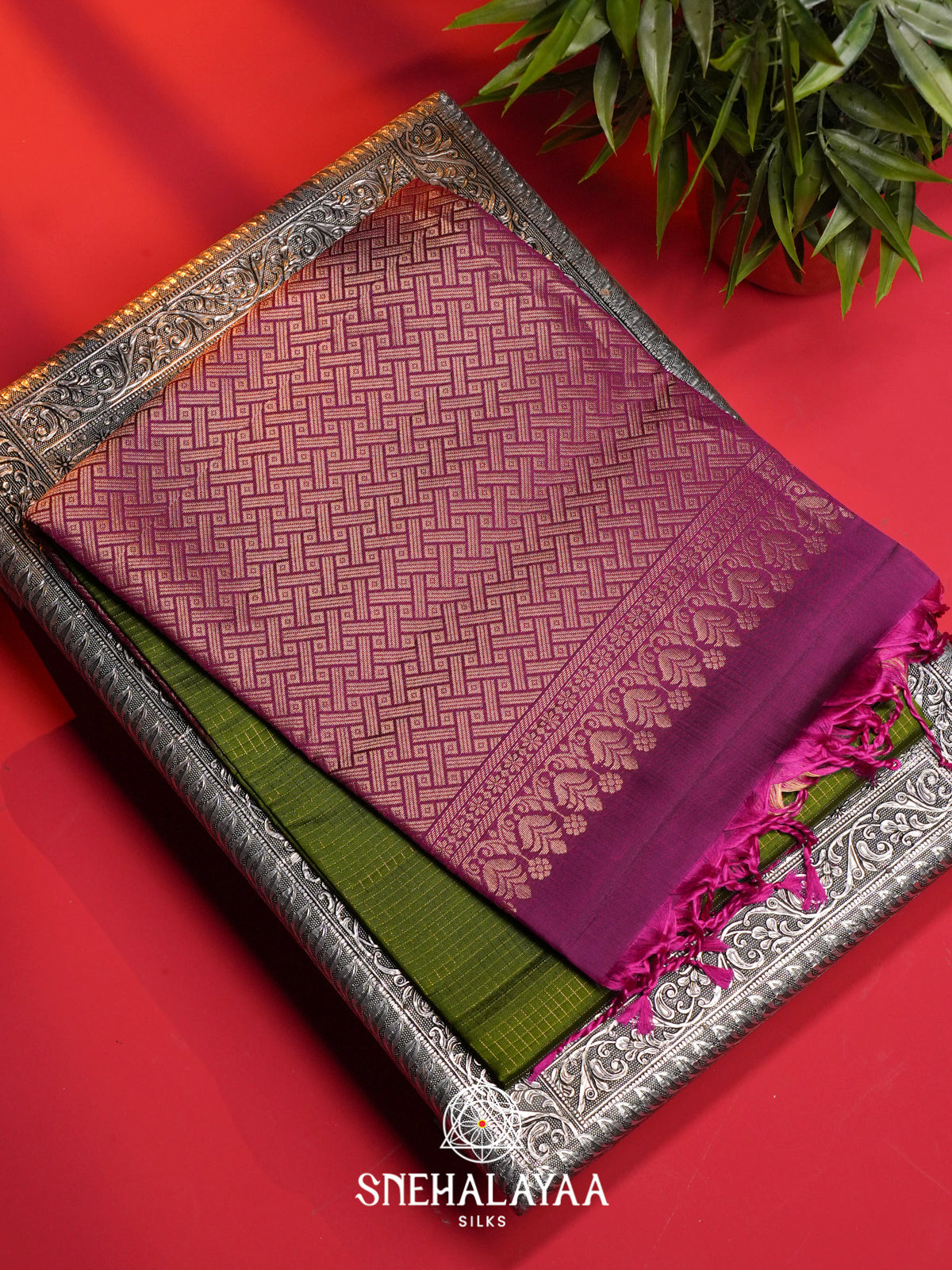 Parrot Green Soft Silk Saree