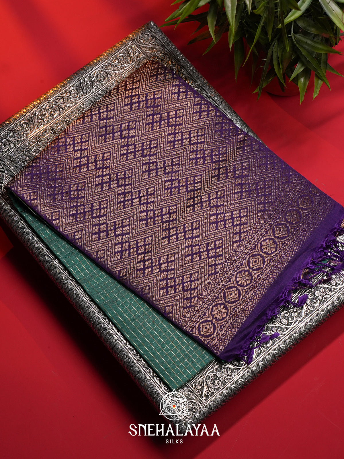 Teal Green Soft Silk Saree