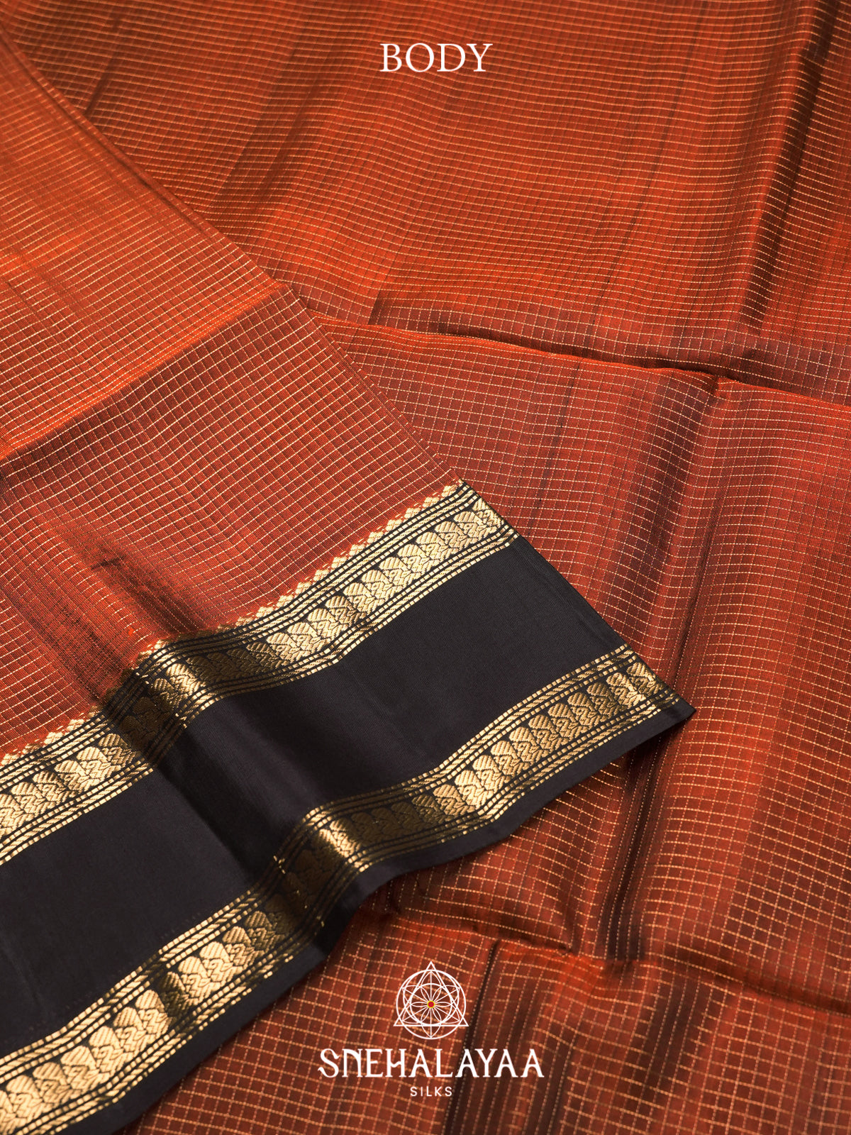 Burnt Orange Soft Silk Saree