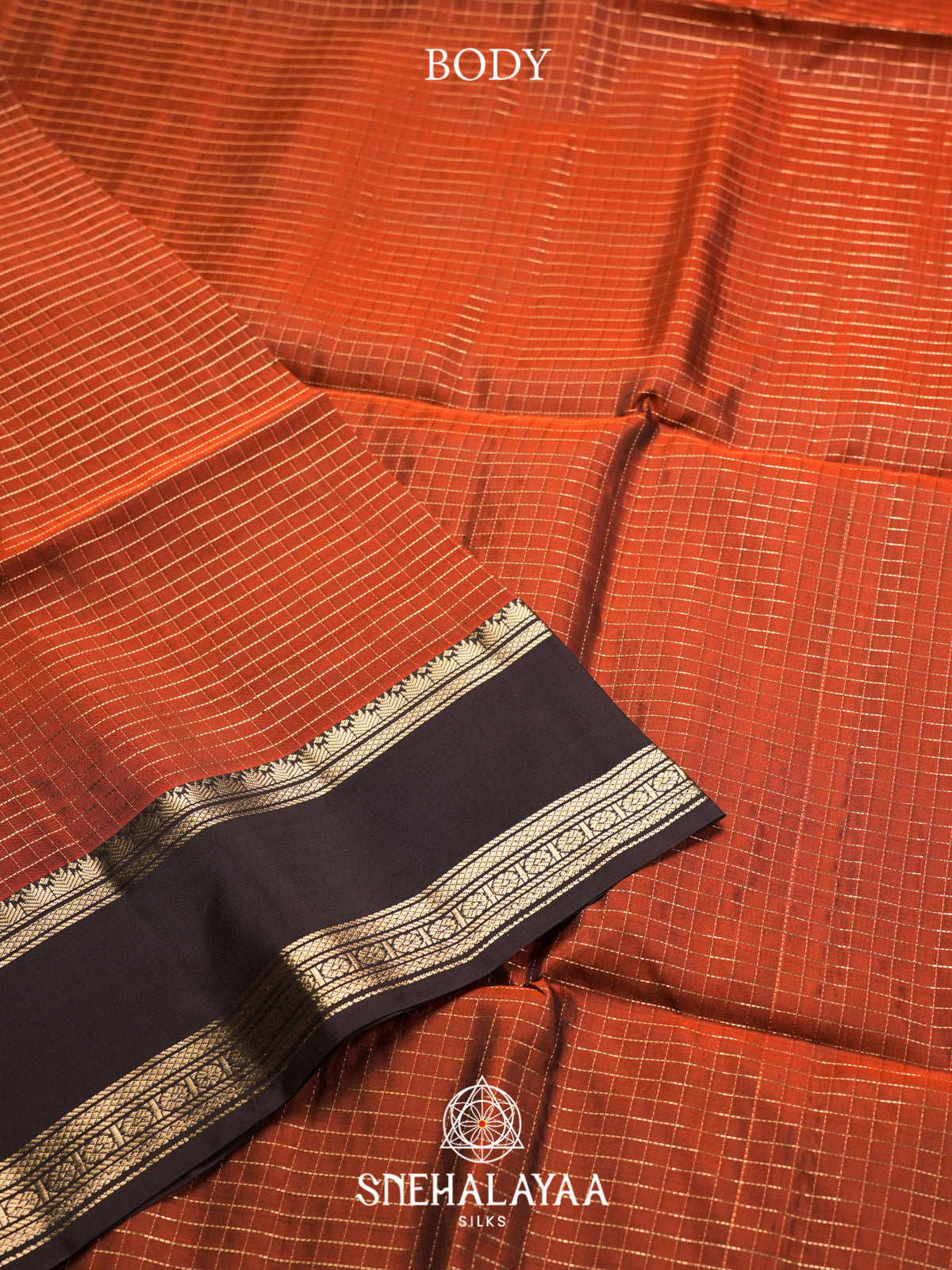 Burnt Orange Soft Silk Saree
