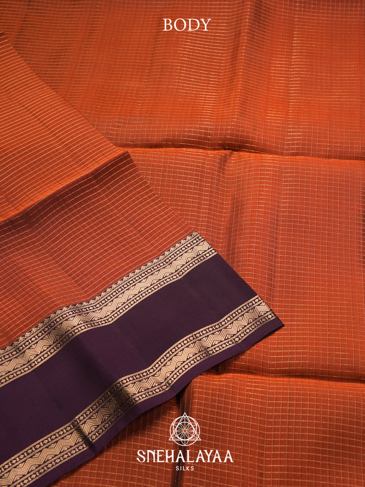 Burnt Orange Soft Silk Saree