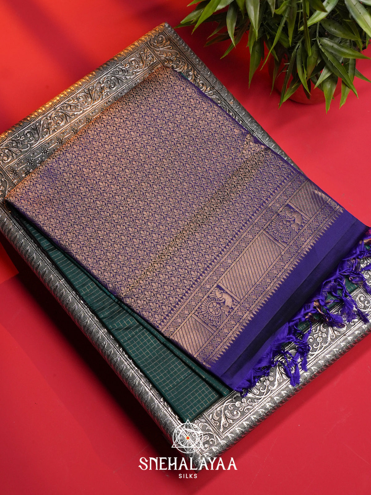 Teal Green Soft Silk Saree