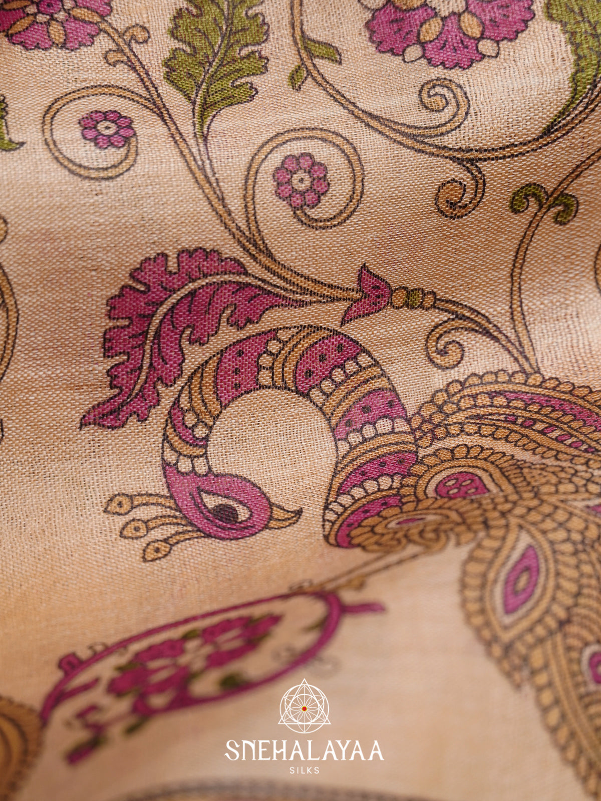 Beige  Tussar Saree