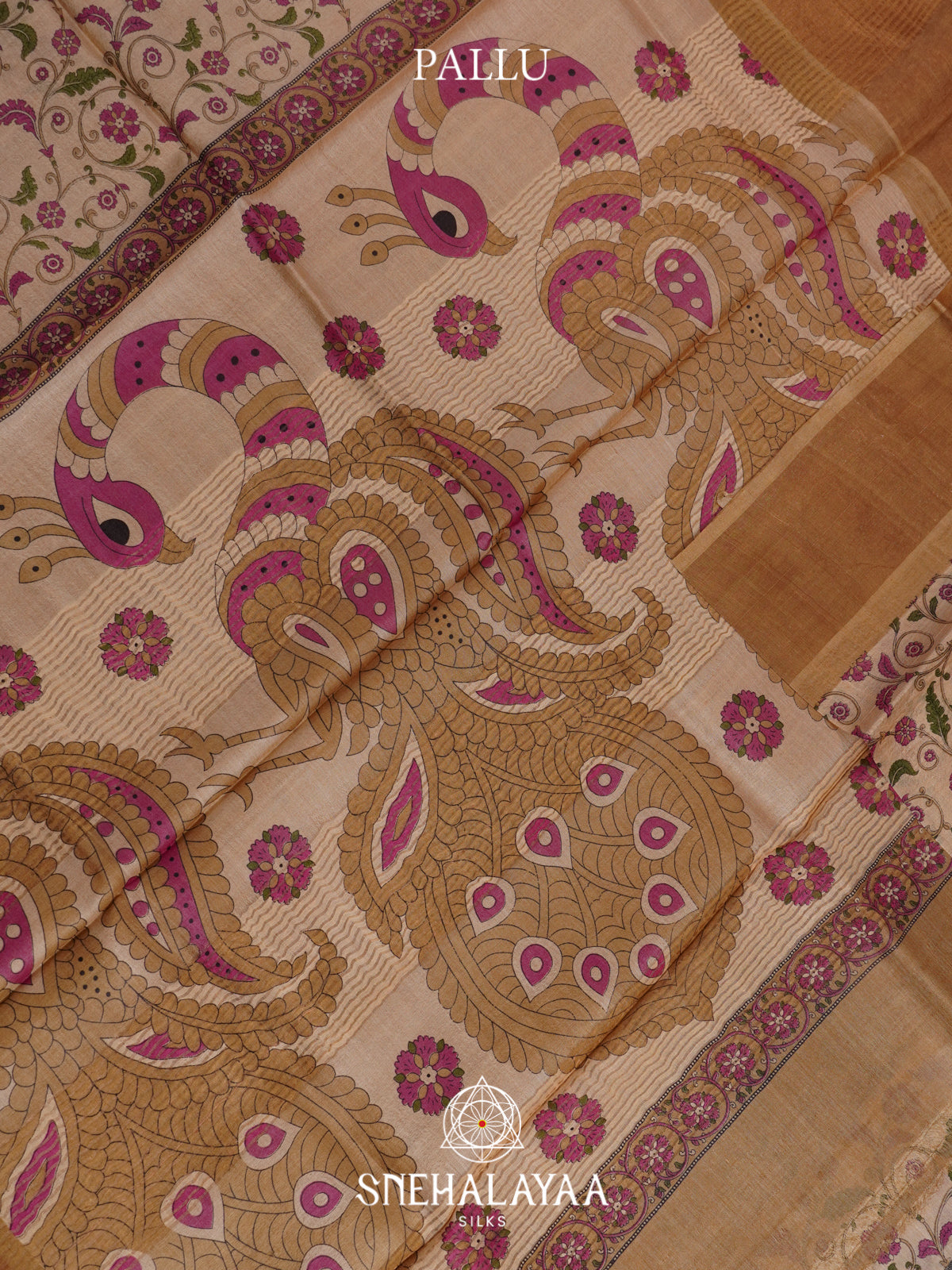 Beige  Tussar Saree