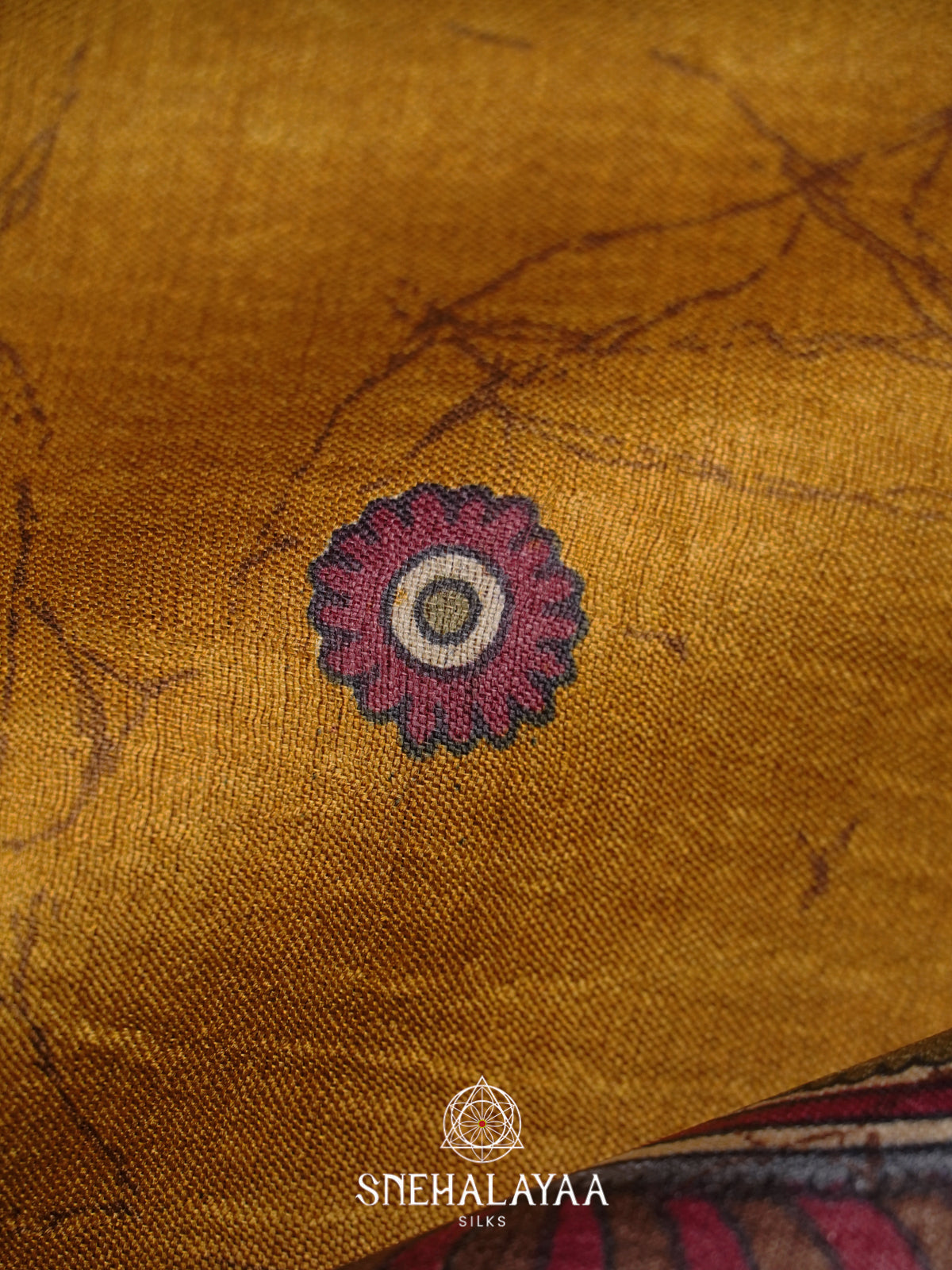 Mustard Yellow  Tussar Saree