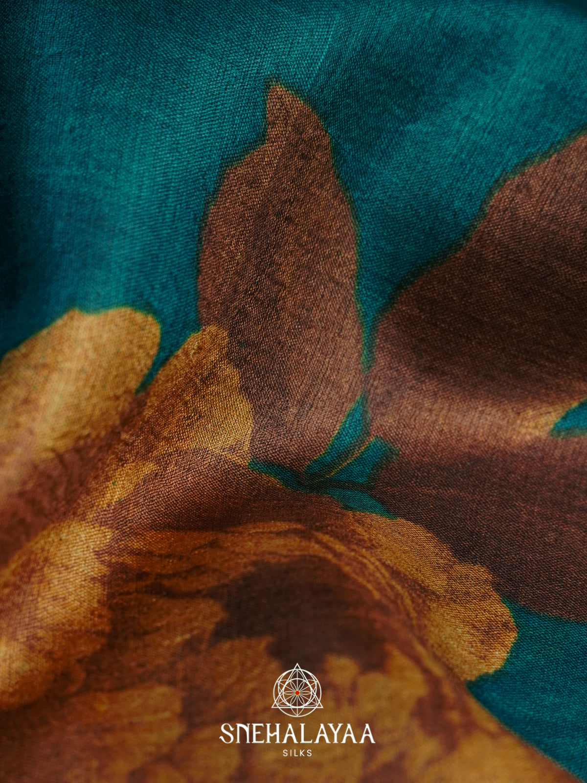 Teal  Tussar Saree