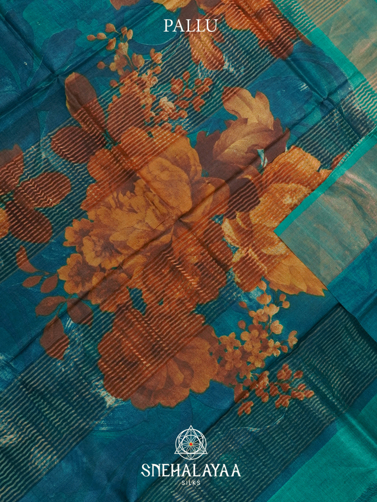 Teal  Tussar Saree