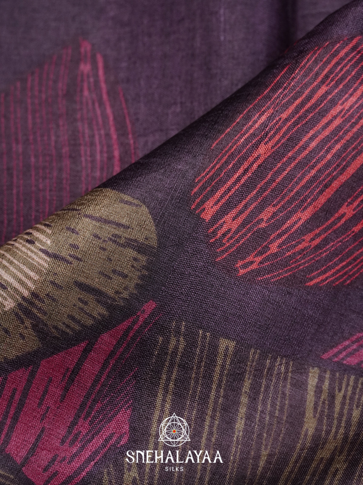 Plum  Tussar Saree