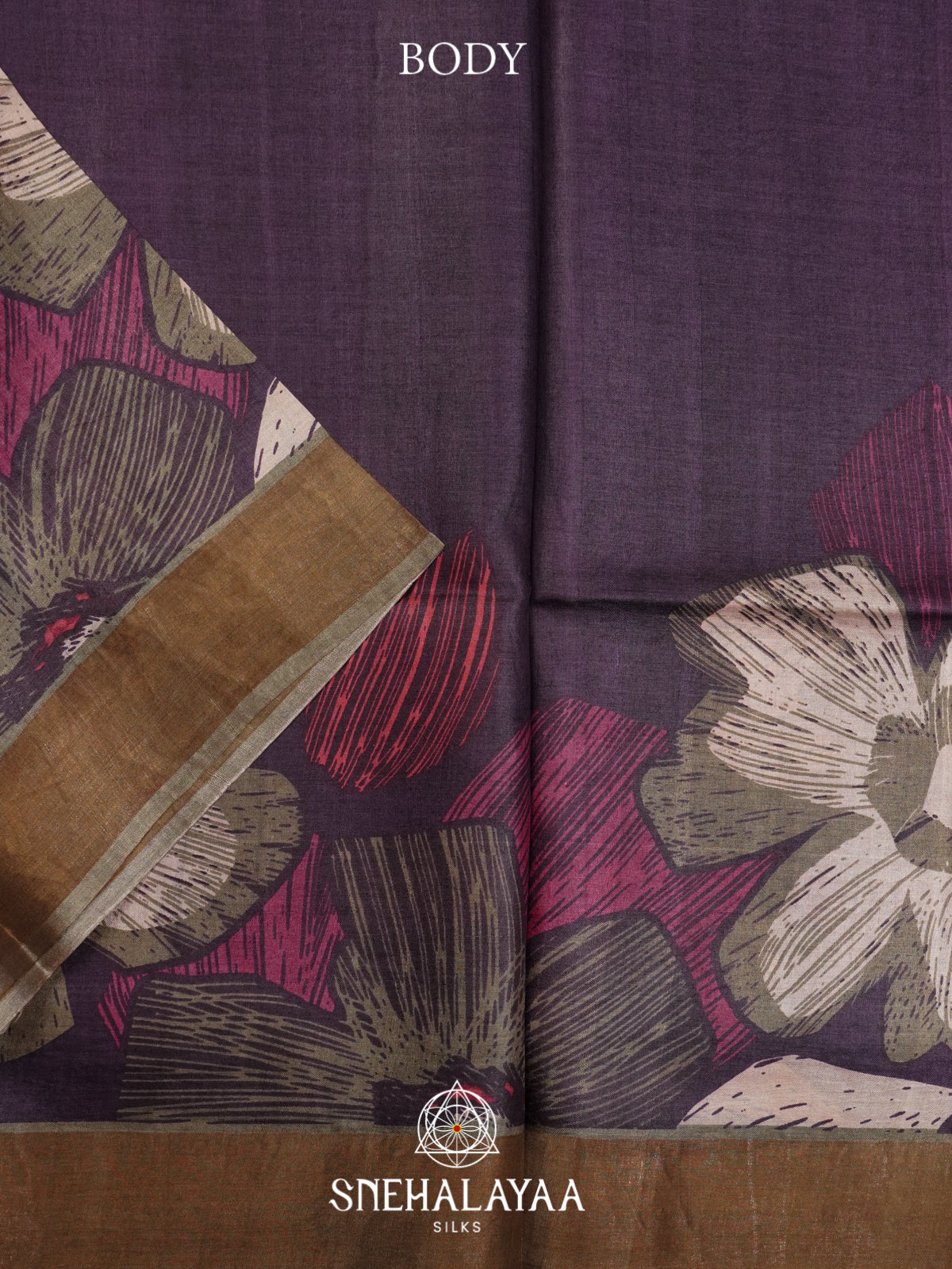 Plum  Tussar Saree