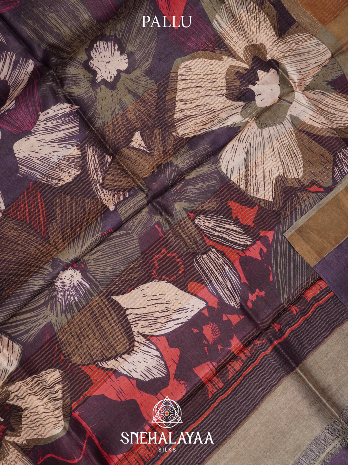 Plum  Tussar Saree