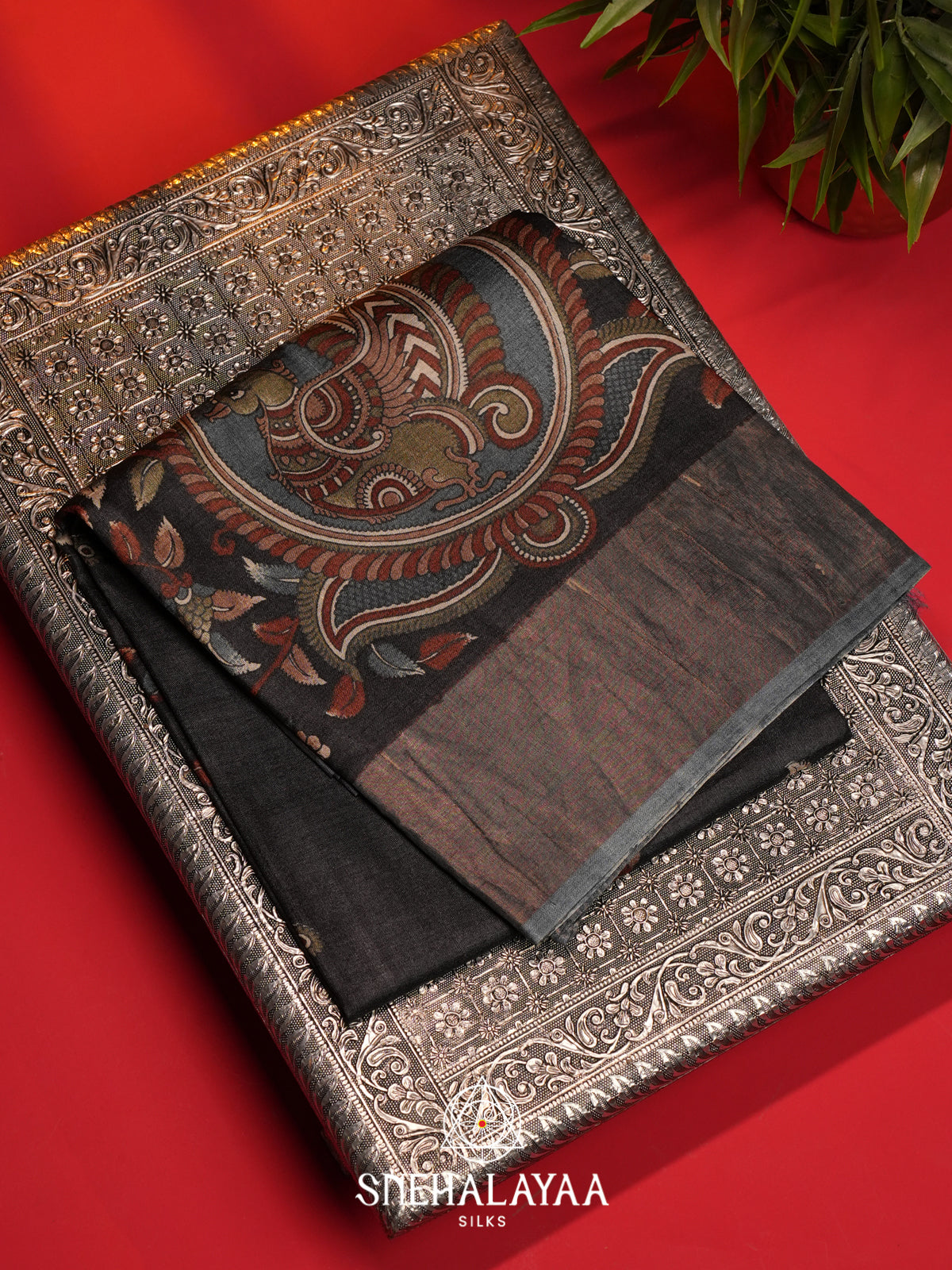 Black  Tussar Saree