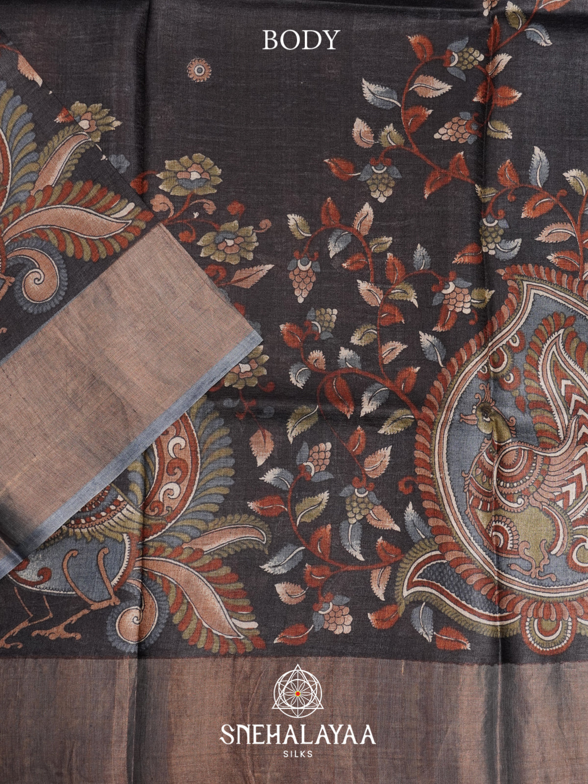 Black  Tussar Saree