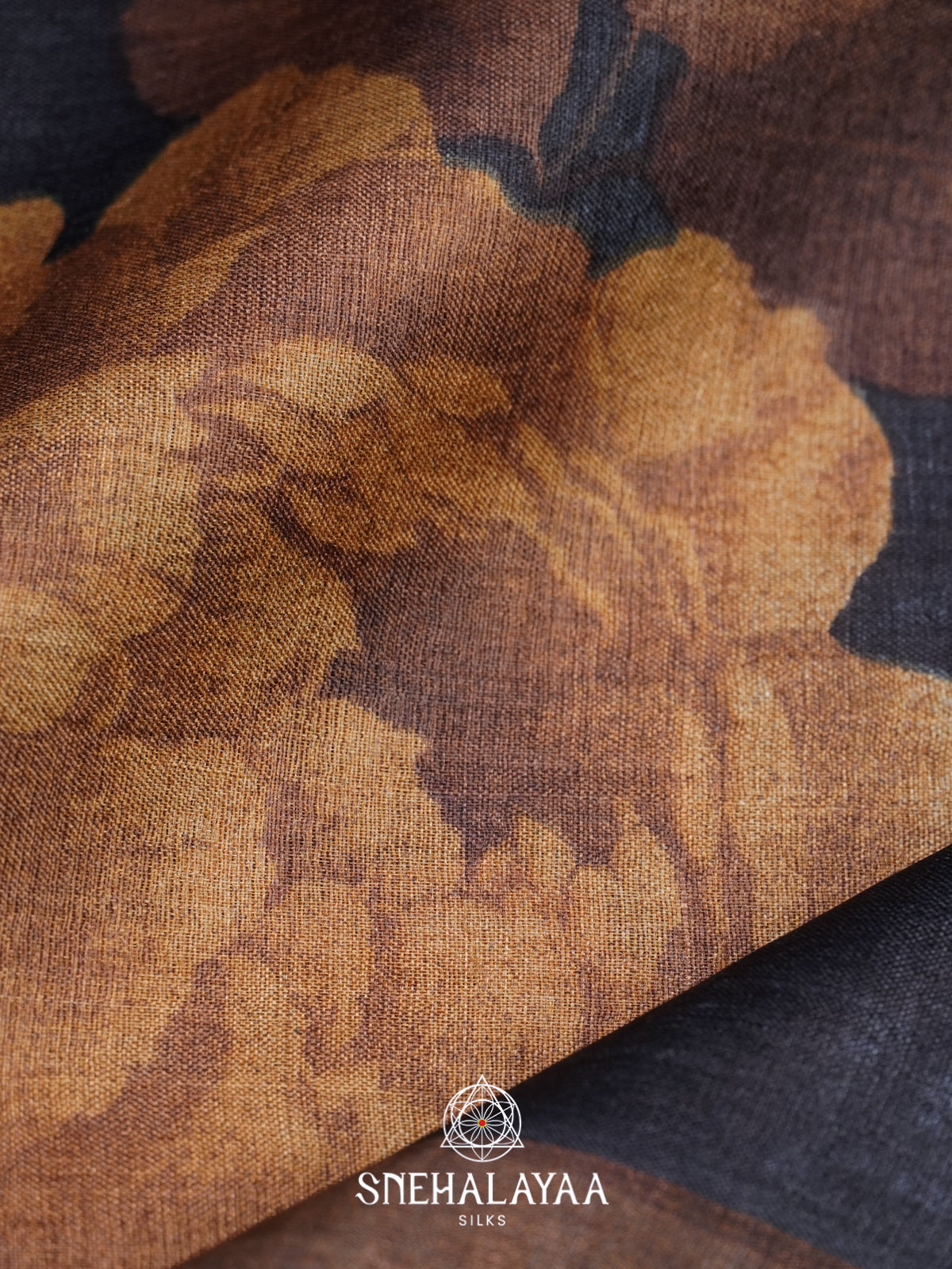 Navy Blue  Tussar Saree