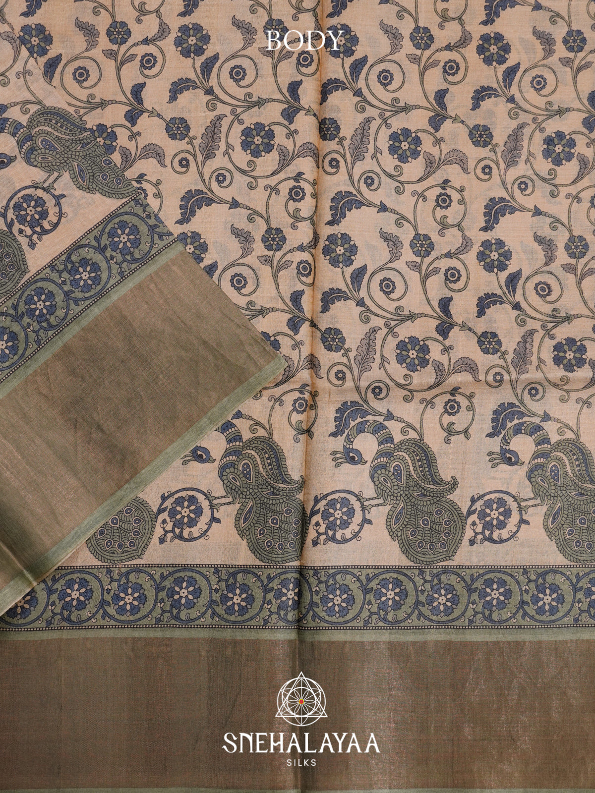 Cream  Tussar Saree