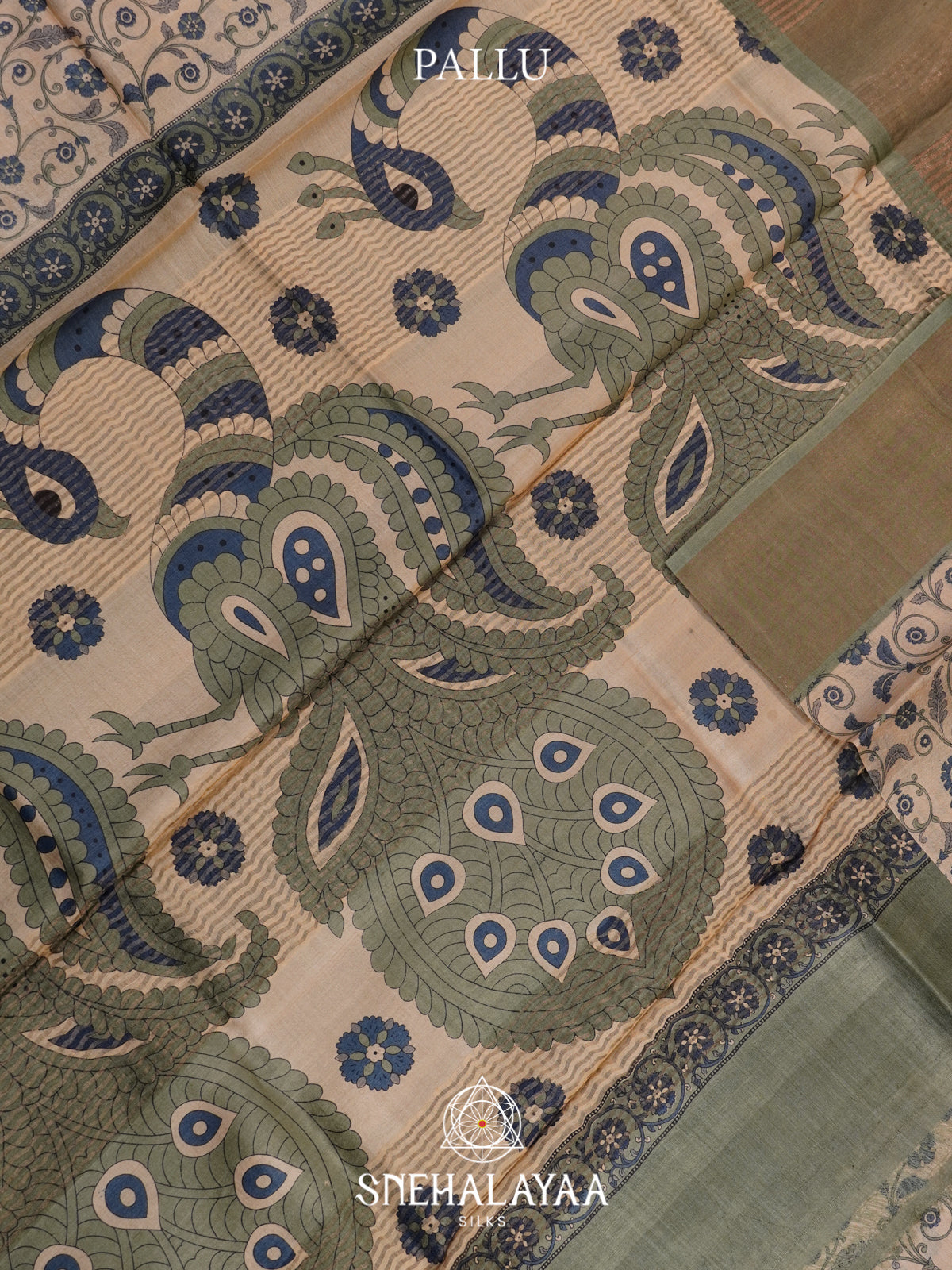 Cream  Tussar Saree
