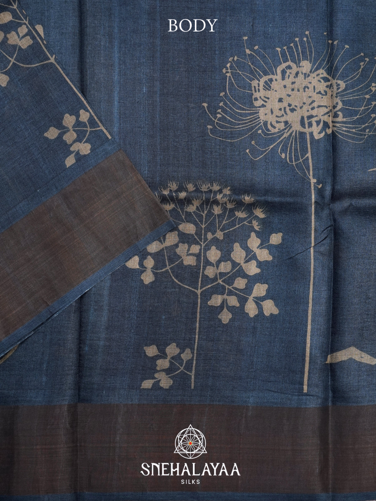 Indigo  Tussar Saree