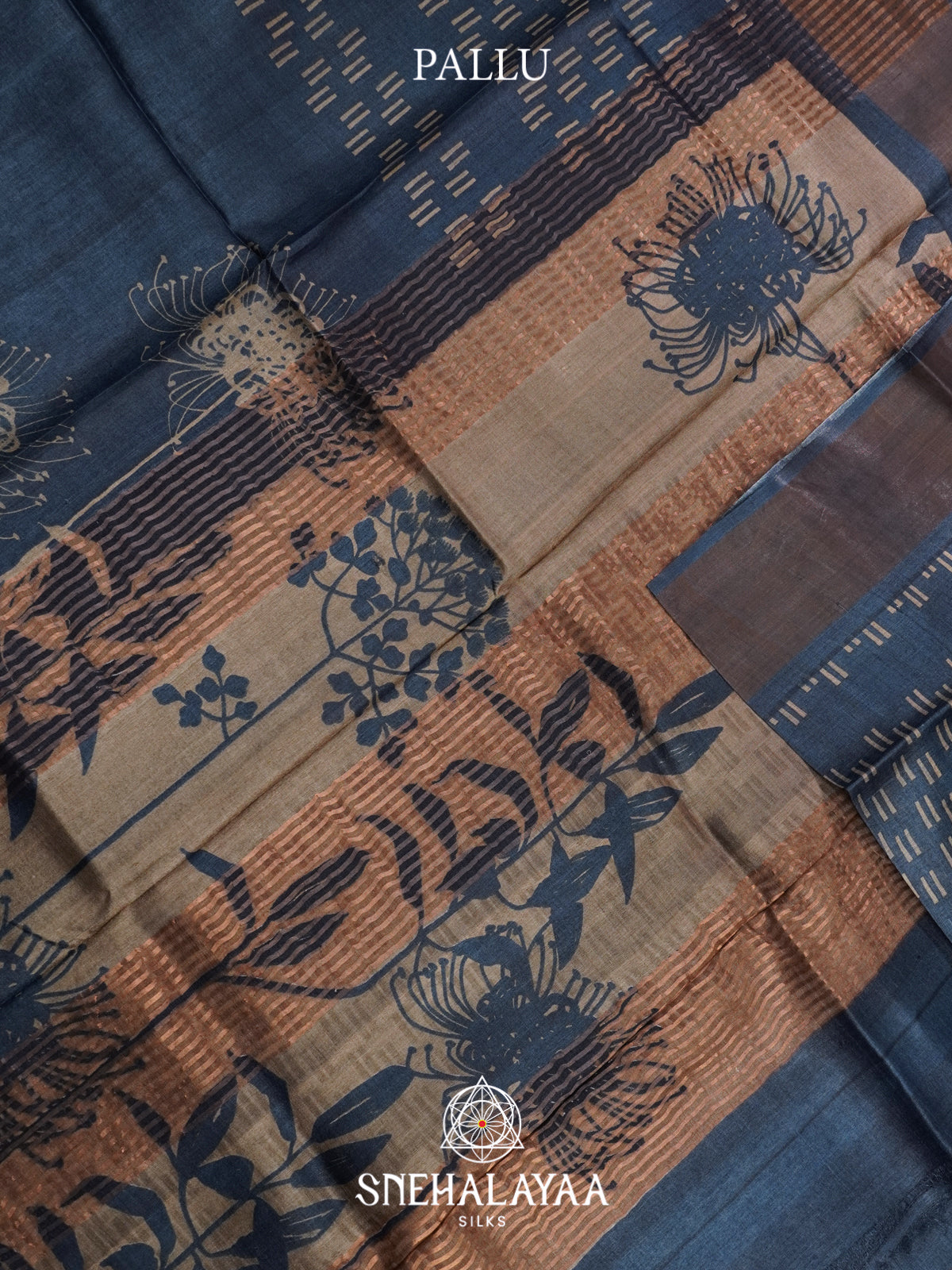 Indigo  Tussar Saree