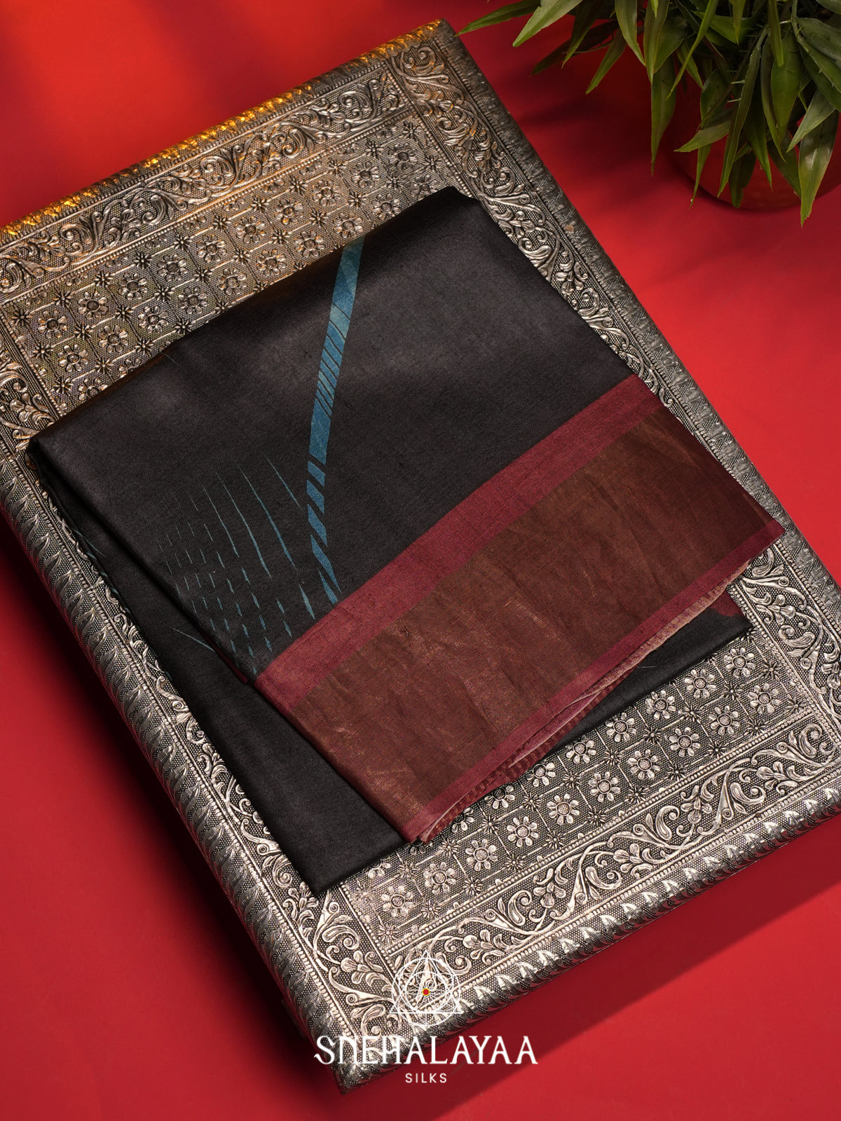 Blue  Tussar Saree