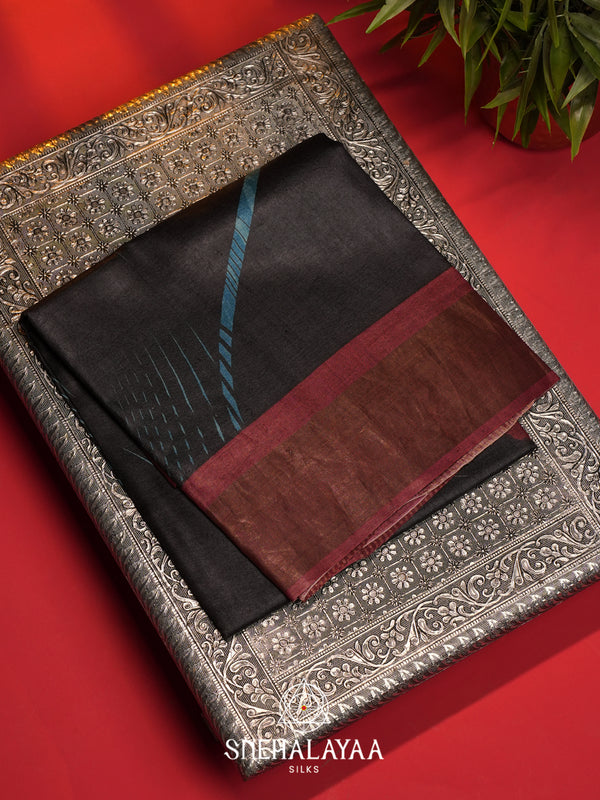 Blue  Tussar Saree