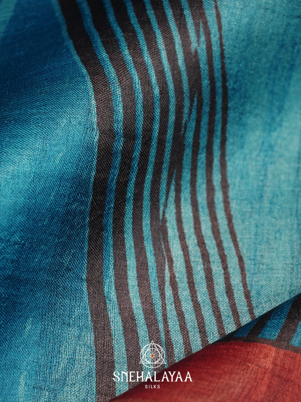 Blue  Tussar Saree