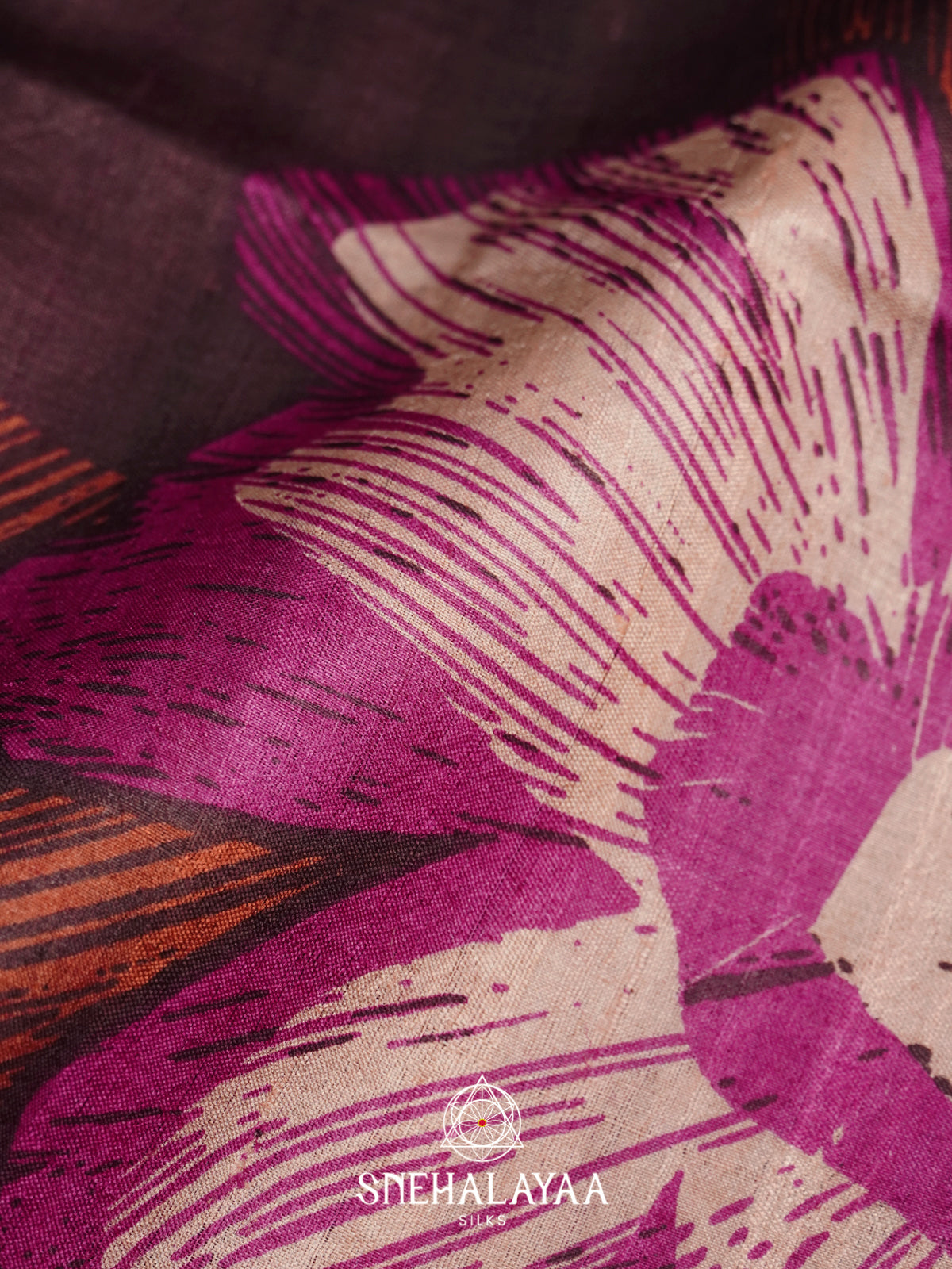 Wine  Tussar Saree
