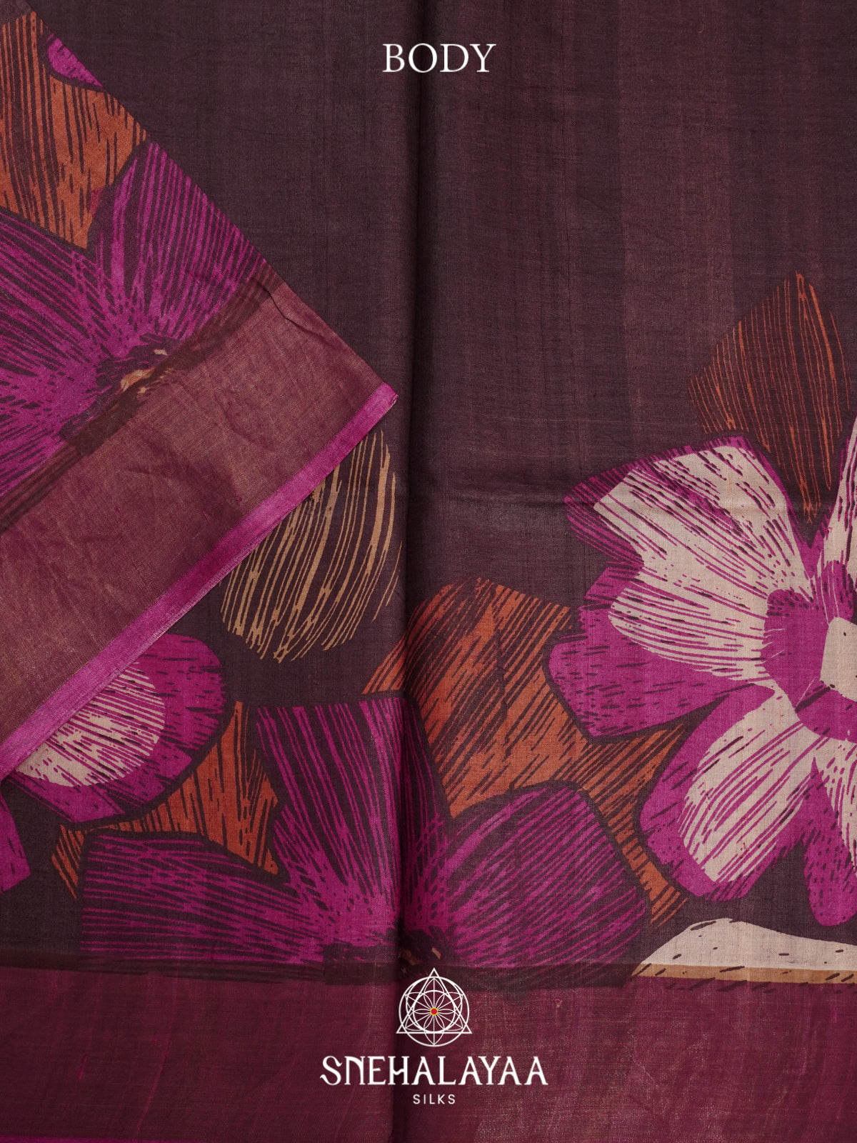 Wine  Tussar Saree