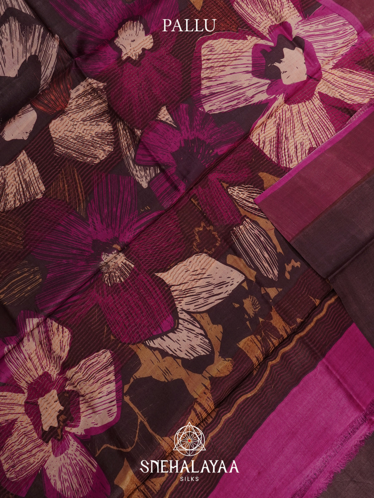 Wine  Tussar Saree