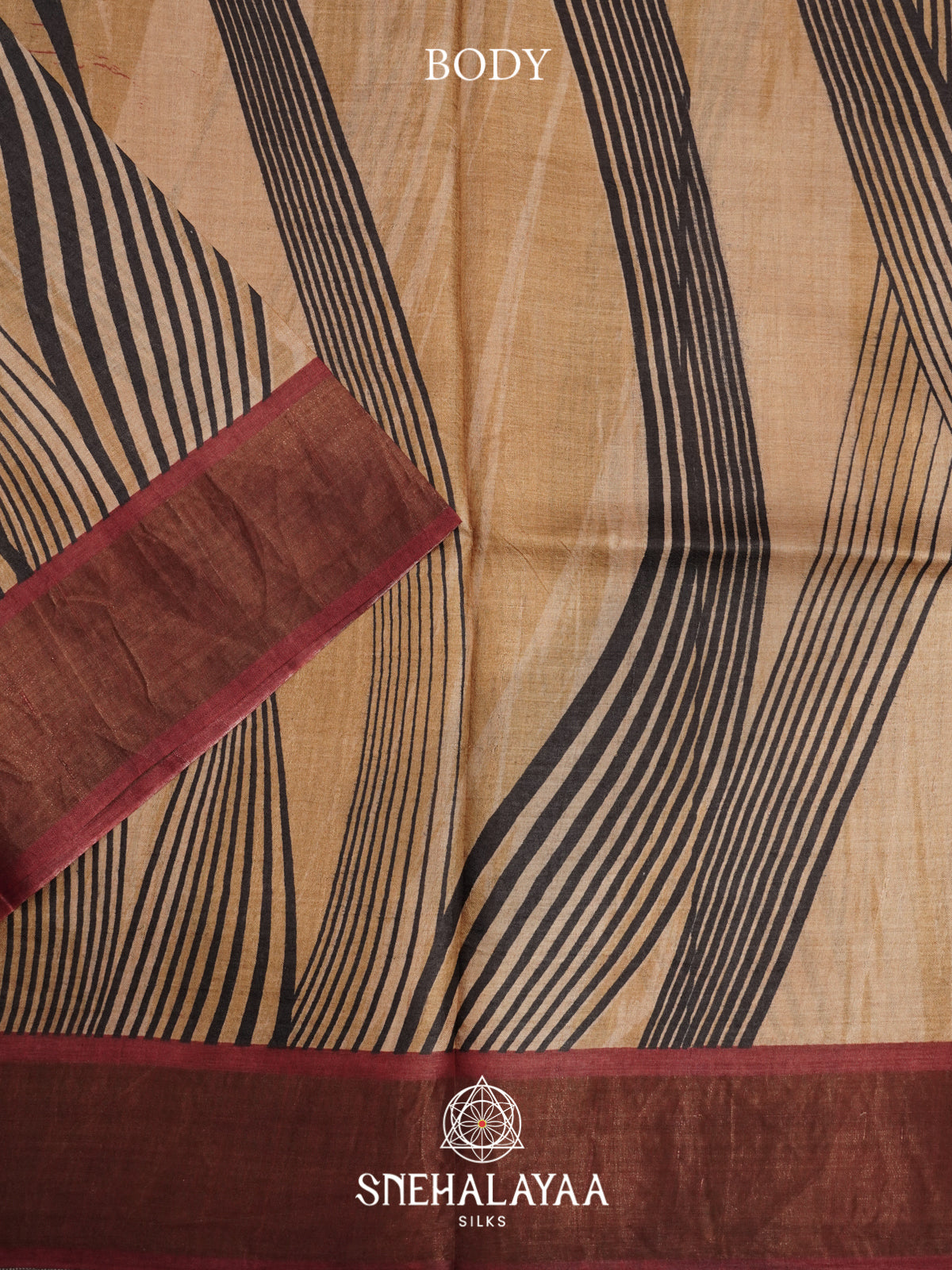 Beige  Tussar Saree