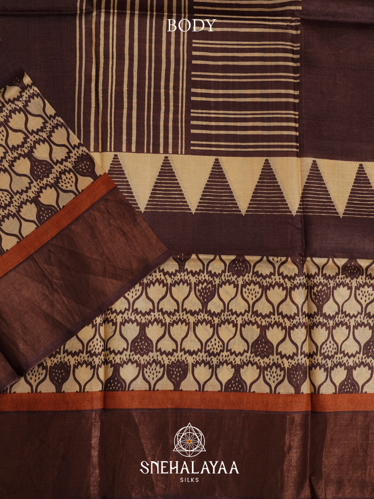 Brown  Tussar Saree