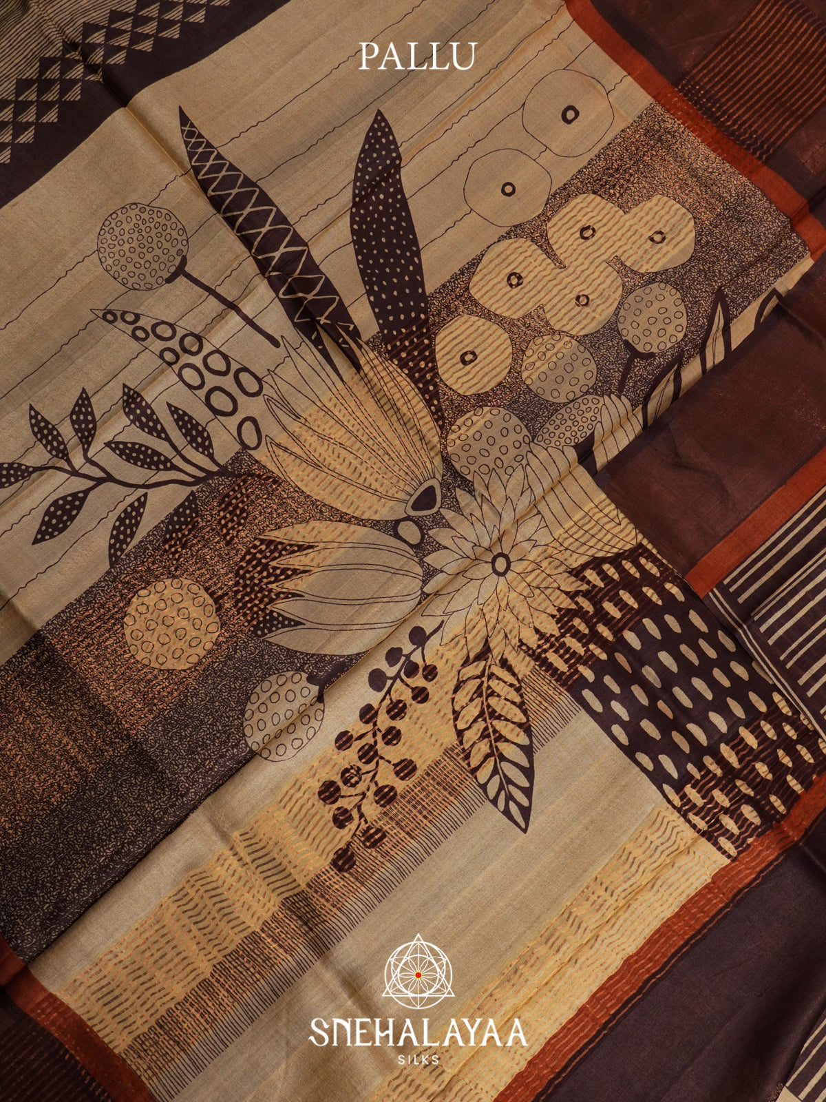 Brown  Tussar Saree
