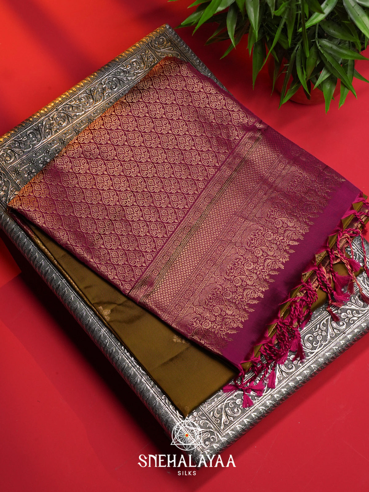 Antique gold Soft Silk Saree
