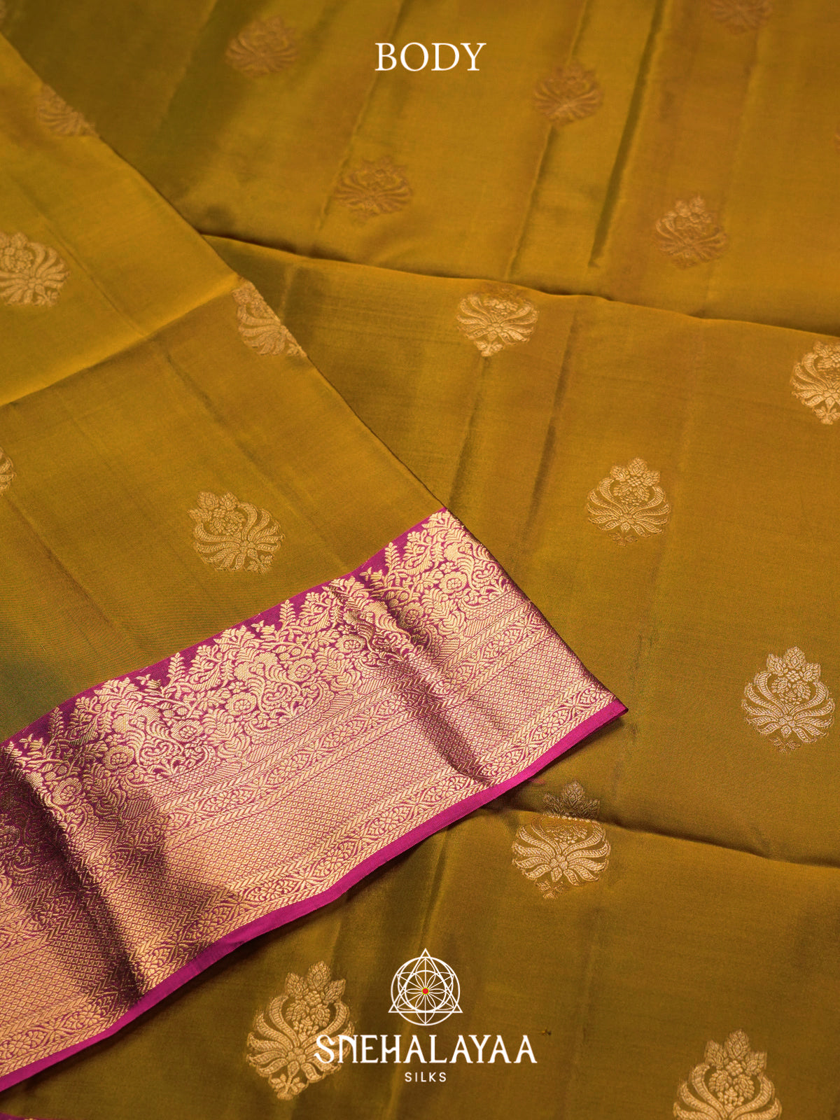 Antique gold Soft Silk Saree