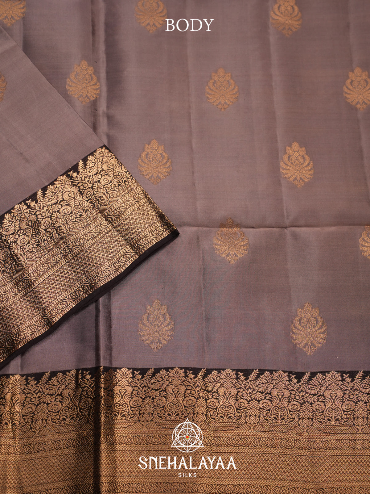 Mauve Brown Soft Silk Saree