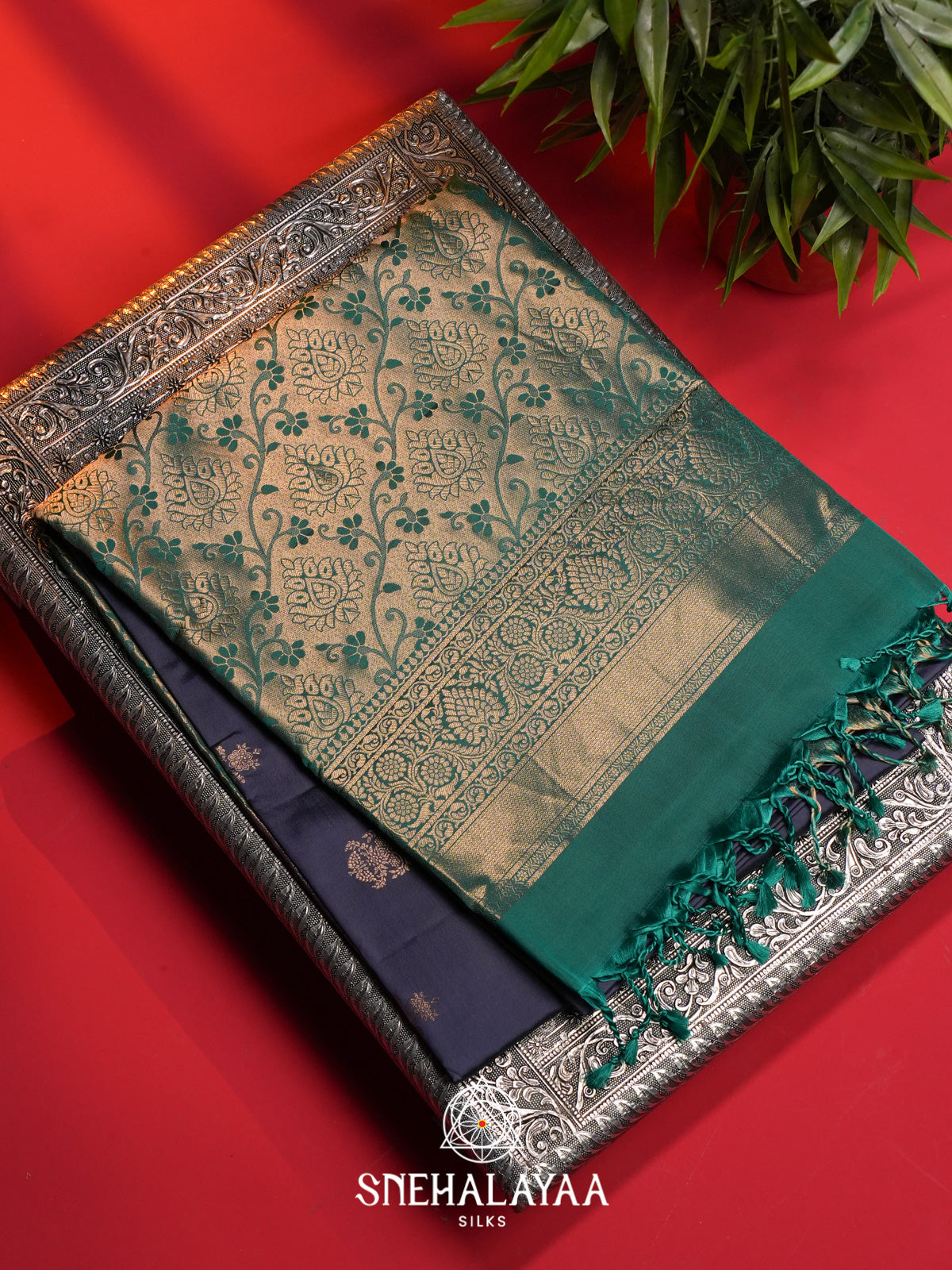 Ink Blue Soft Silk Saree