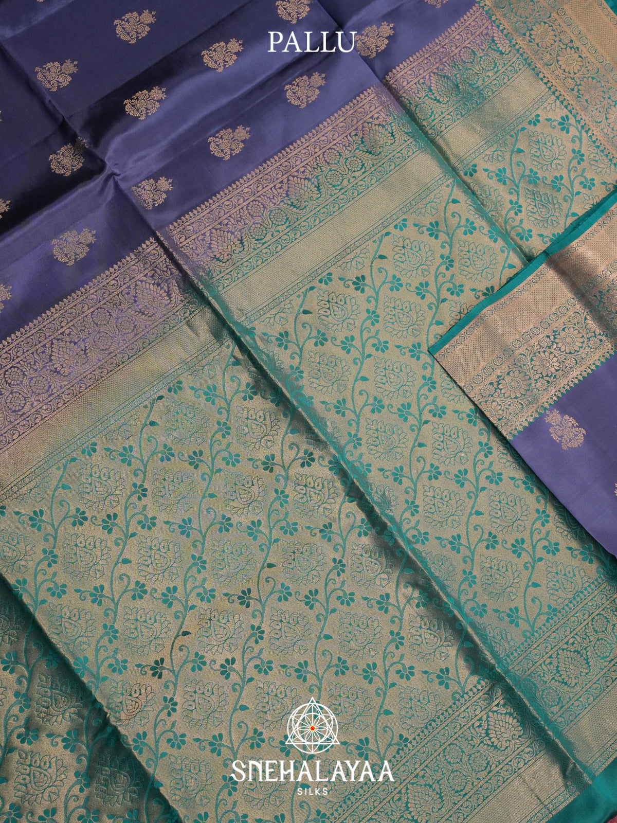 Ink Blue Soft Silk Saree