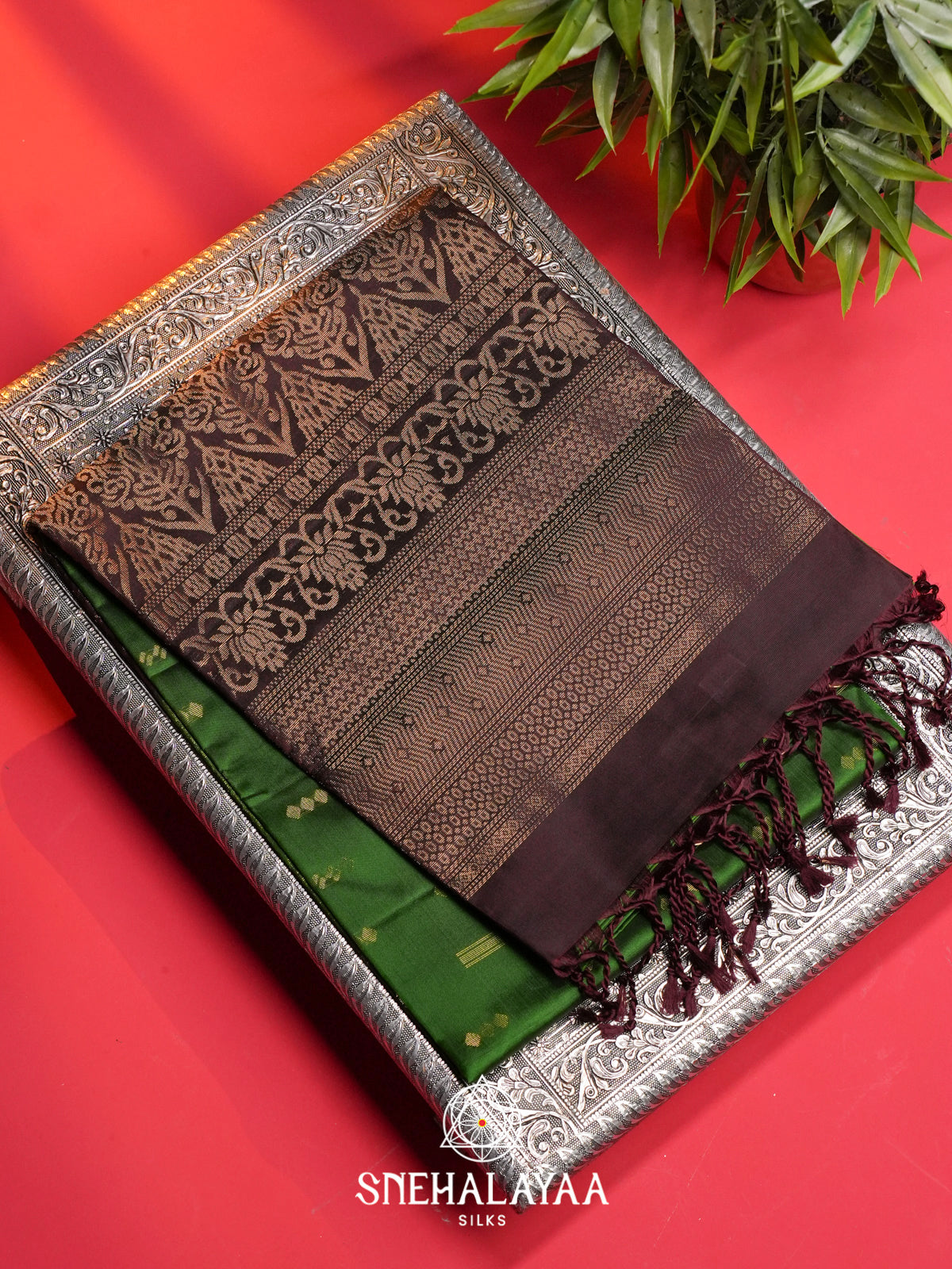 Parrot Green Soft Silk Saree