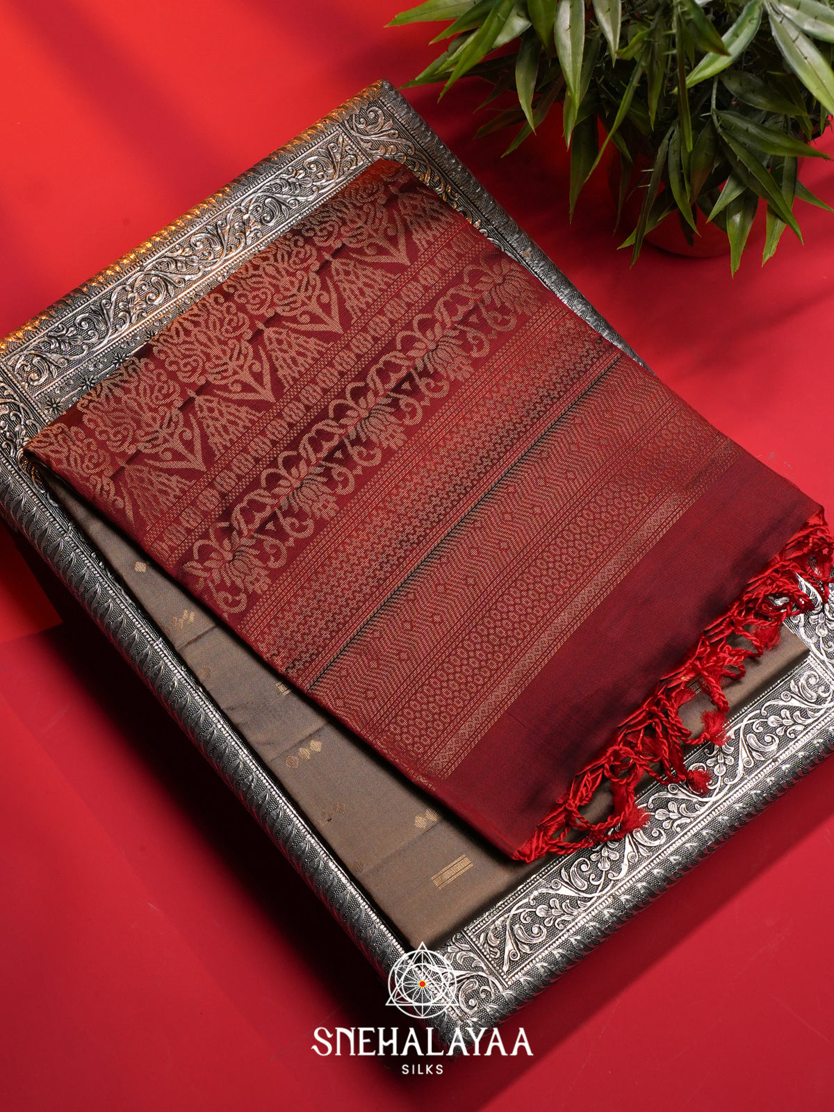 Beige Gold Soft Silk Saree