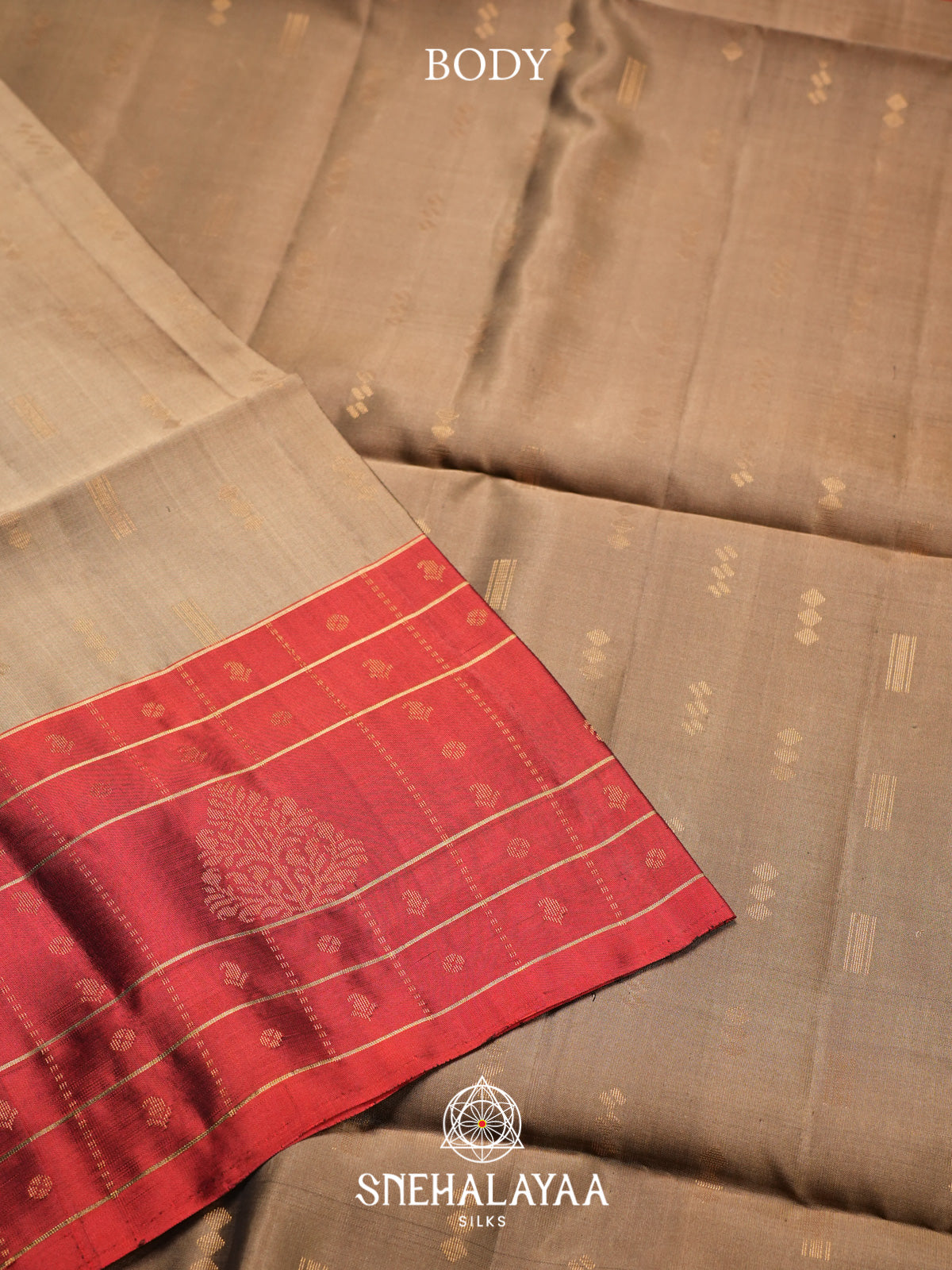 Beige Gold Soft Silk Saree